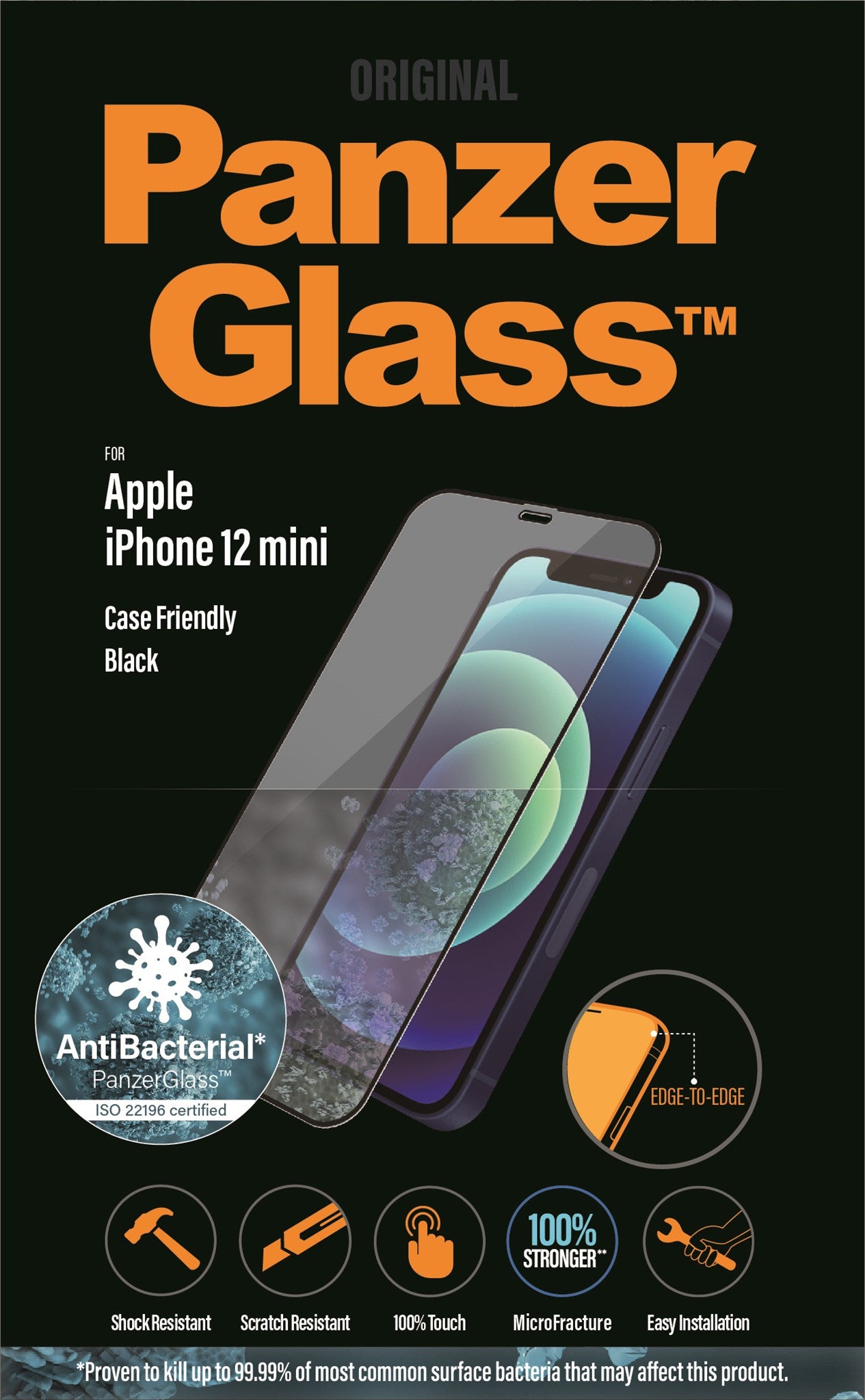 PanzerGlass® Skærmbeskyttelse iPhone 12 Mini | Edge-to-Edge